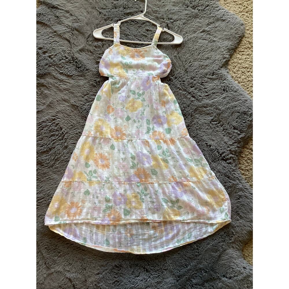Abercrombie Kids Girls Floral Dress Side Cut-Outs Spring Summer Pastel SZ 13/14